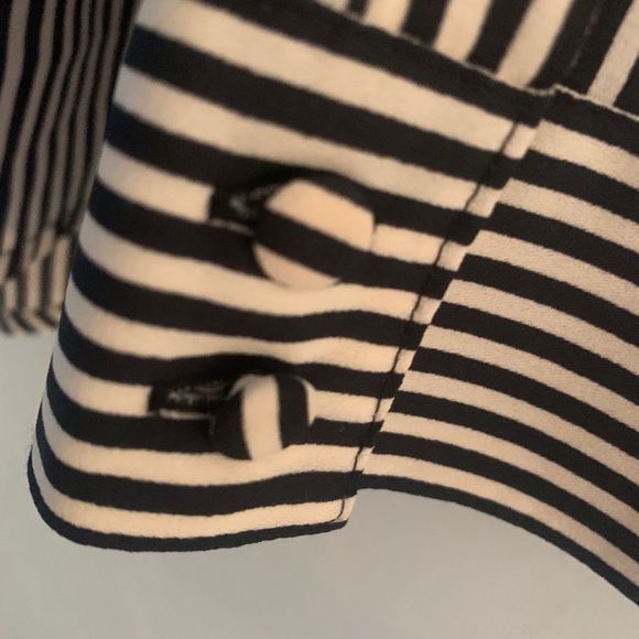 Black and White Pinstriped Blouse - Picture 3 of 4